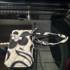 Vera Bradley wristlet EUC wallet night day all in one wallet floral strap black